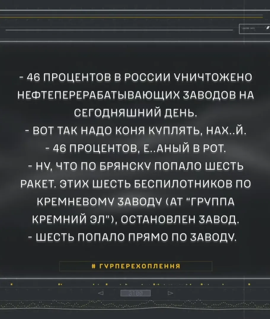 "Треба коня купувати": росіяни поскаржились на знищення майже половини НПЗ. Перехоплення розвідки