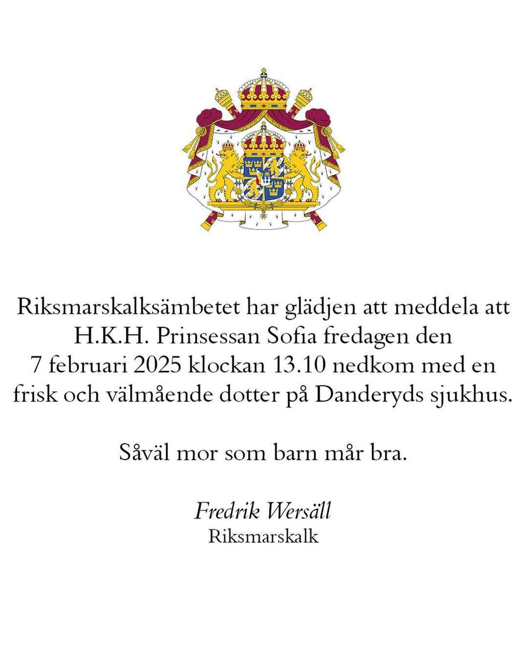 Принц Швеции Карл Филипп и принцесса София в четвертый раз стали родителями
