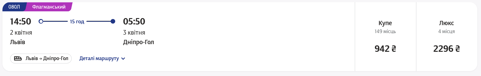 Скільки коштують квитки у нові вагони