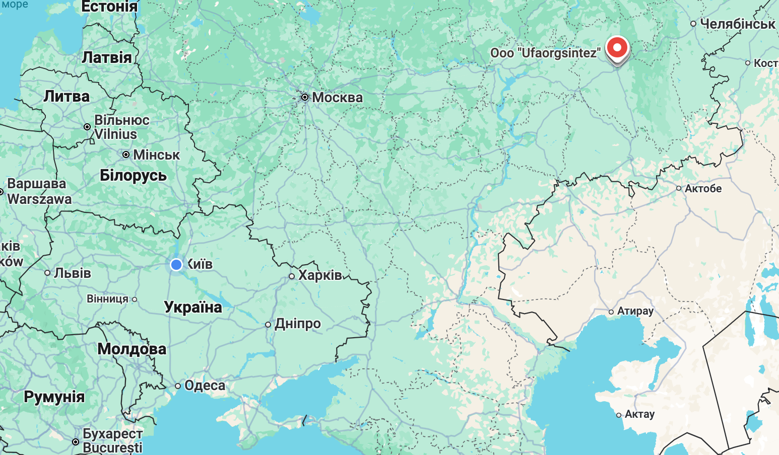 "Уфаоргсинтез" на карте Google