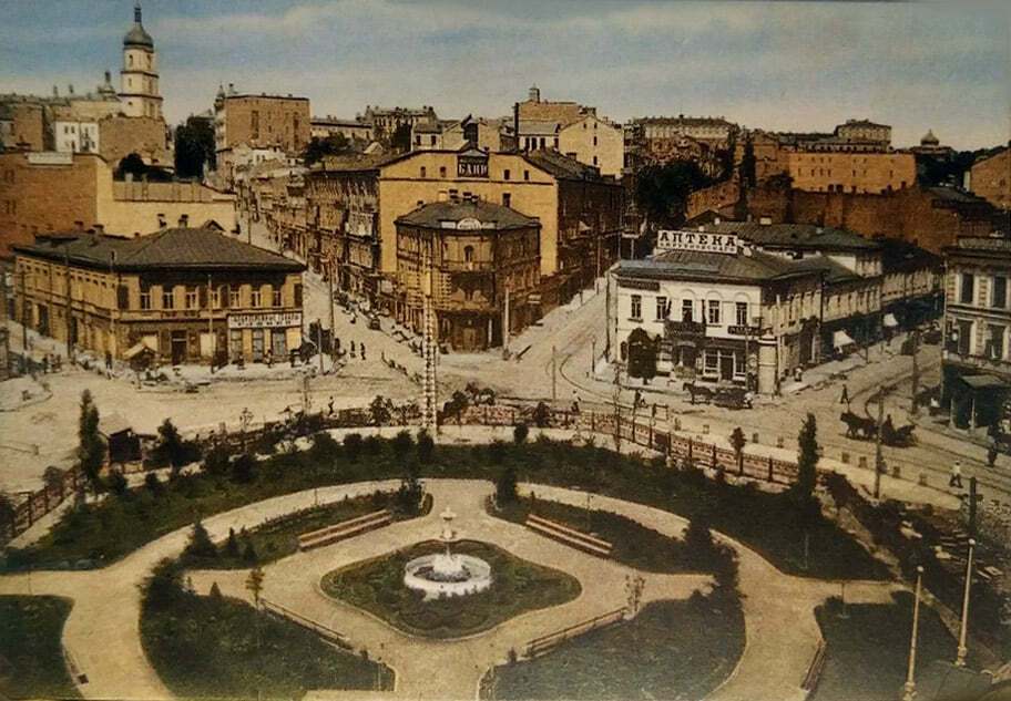 Без "Глобуса", але з клумбою та фонтаном: Майдан Незалежності в Києві у 1910-х. Унікальні фото