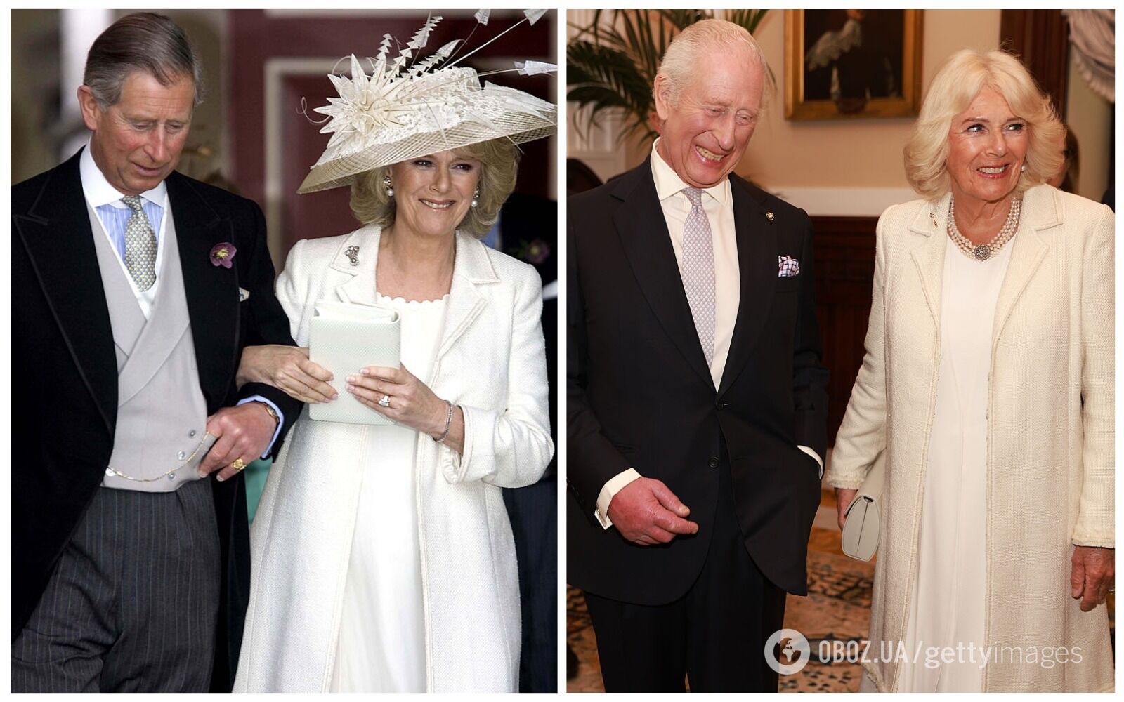 Королева Камилла повторила свой "свадебный" образ 20-летней давности в романтическую дату. Фото тогда и сейчас