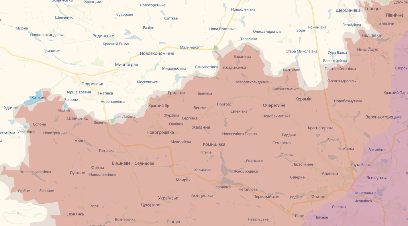 На Донеччині загарбники просунулися біля трьох населених пунктів: свіжі дані DeepState