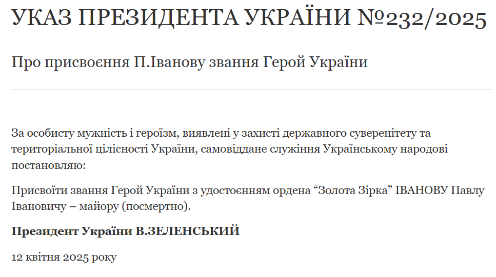 Зеленський присвоїв загиблому пілоту F-16 звання Герой України  посмертно – указ президента