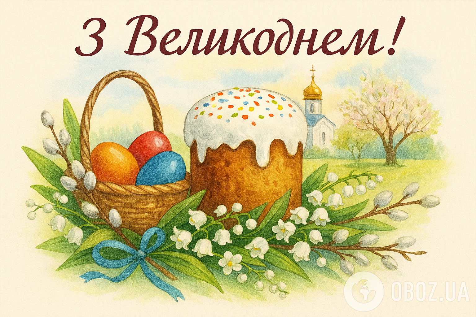 Картинки з Великоднем 2025: листівки, красиві привітання та побажання для рідних та друзів.