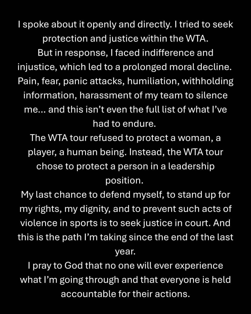 "Відповідальність за страждання": WTA цинічно відповіла українці, яка зазнала кошмару через Росію