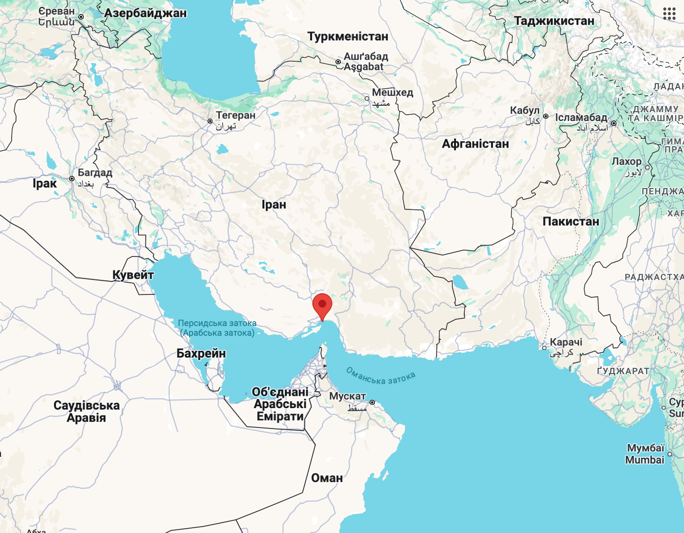 Бендер-Аббас на Google Maps