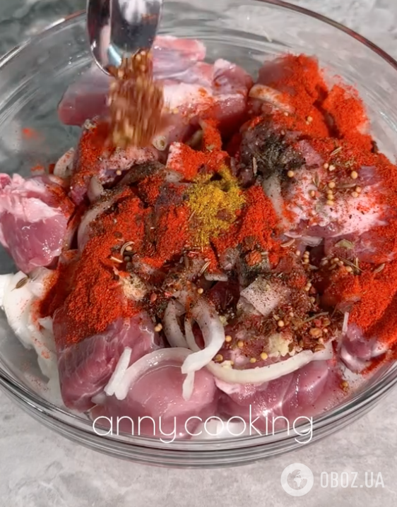 Мясо для шашлыка со специями