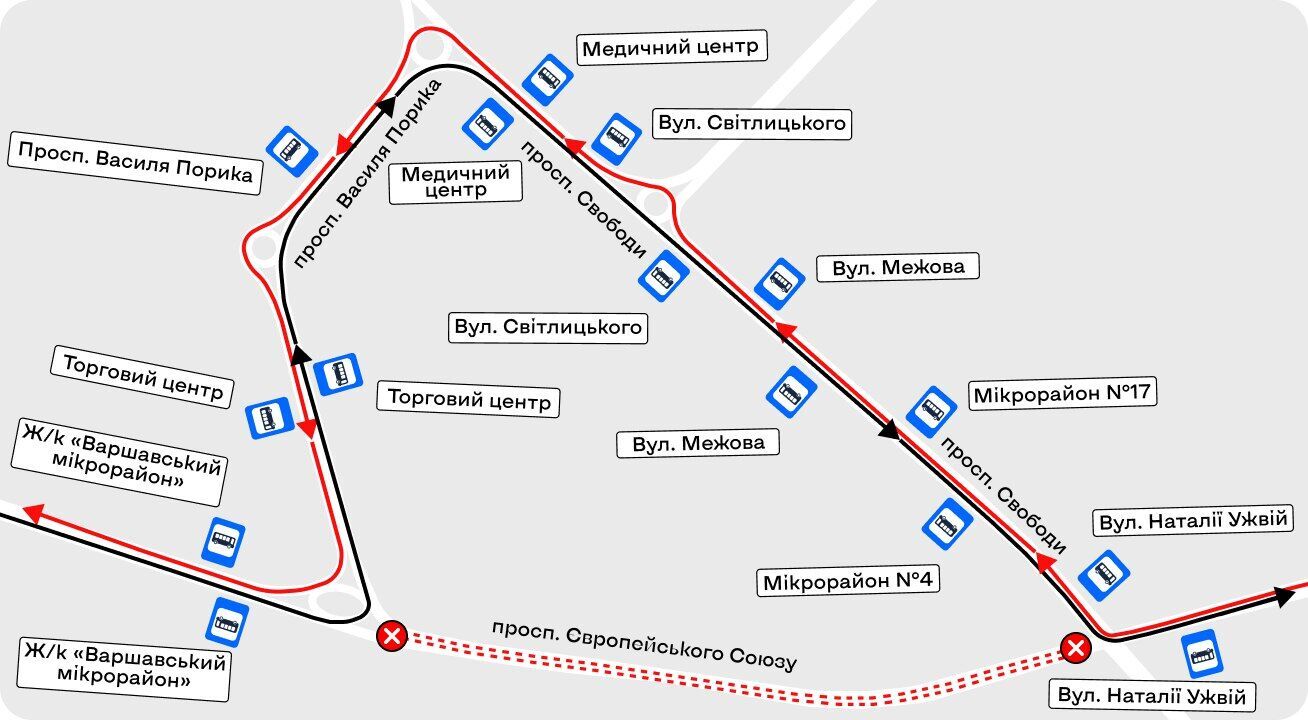 Как будет ездить общественный транспорт по проспекту ЕС в Киеве из-за строительства метро. Схемы движения