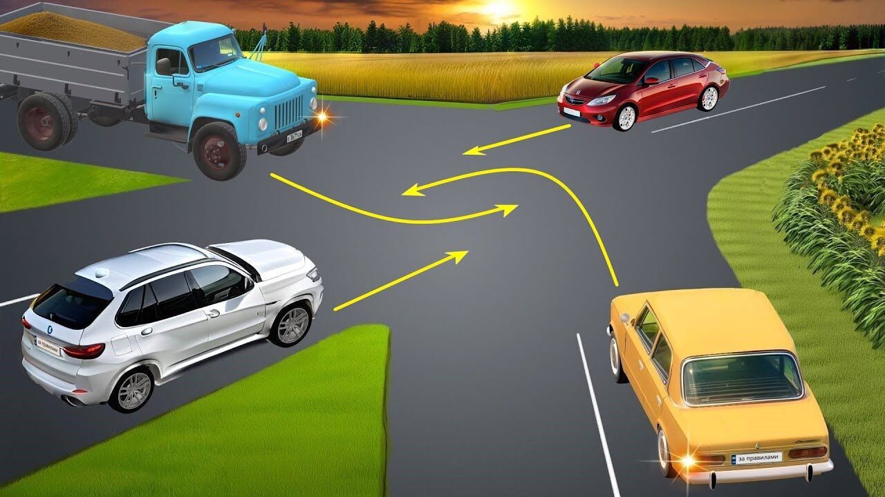 Як мають роз’їхатися авто: хитре завдання з ПДР