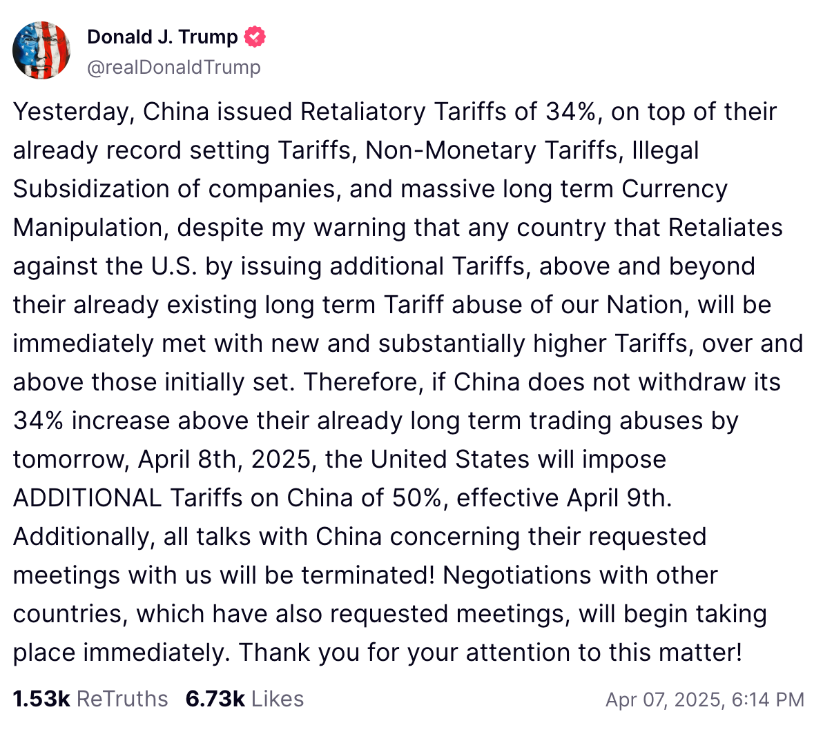 Дональд Трамп угрожает Китаю новыми пошлинами