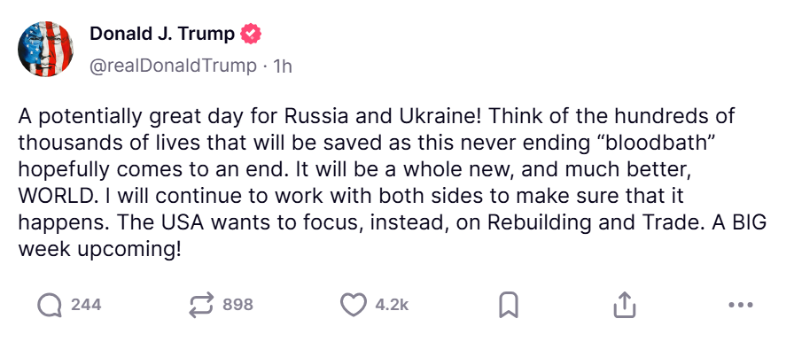 Путін відмахнувся від перемир’я і попросив прямих переговорів: Трамп відповів