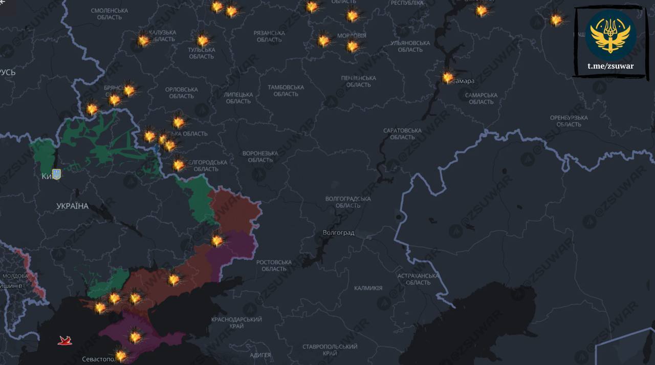 Під вогнем заводи, аеродроми, склади зі зброєю: оприлюднено карту ударів по ворогу за півтора місяця