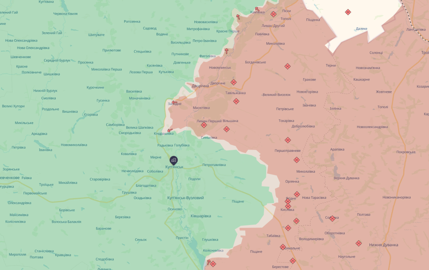 Ворог заблокований у районі Дворічної: Сили оборони змогли посунути окупантів на Куп'янському напрямку. Карта
