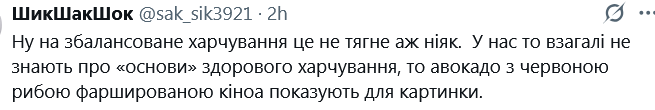 Українці незадоволені тим, що набір продуктів не сприяє збалансованому харчуванню