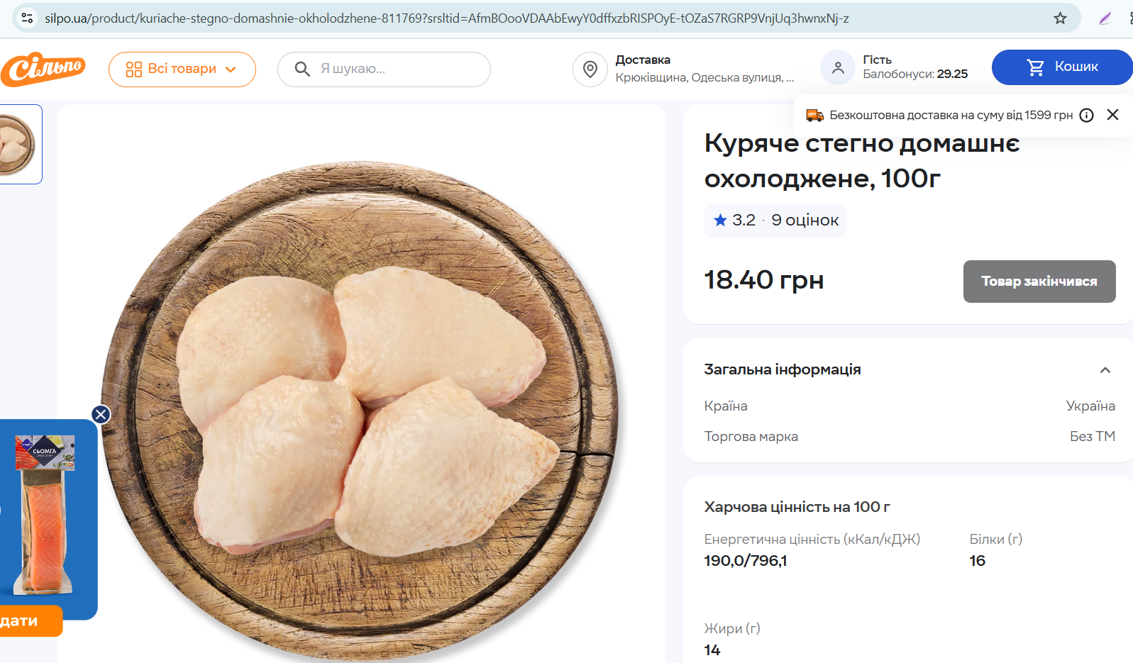 Цены на бедро