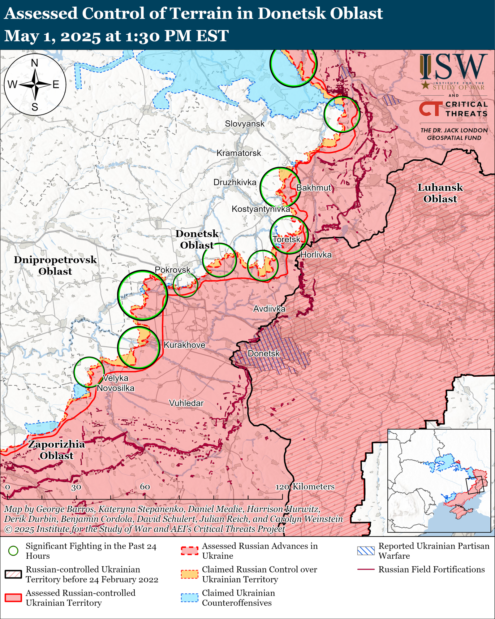 ВСУ сдерживают ползучее наступление армии РФ: в ISW проанализировали текущую ситуацию на фронте. Карта