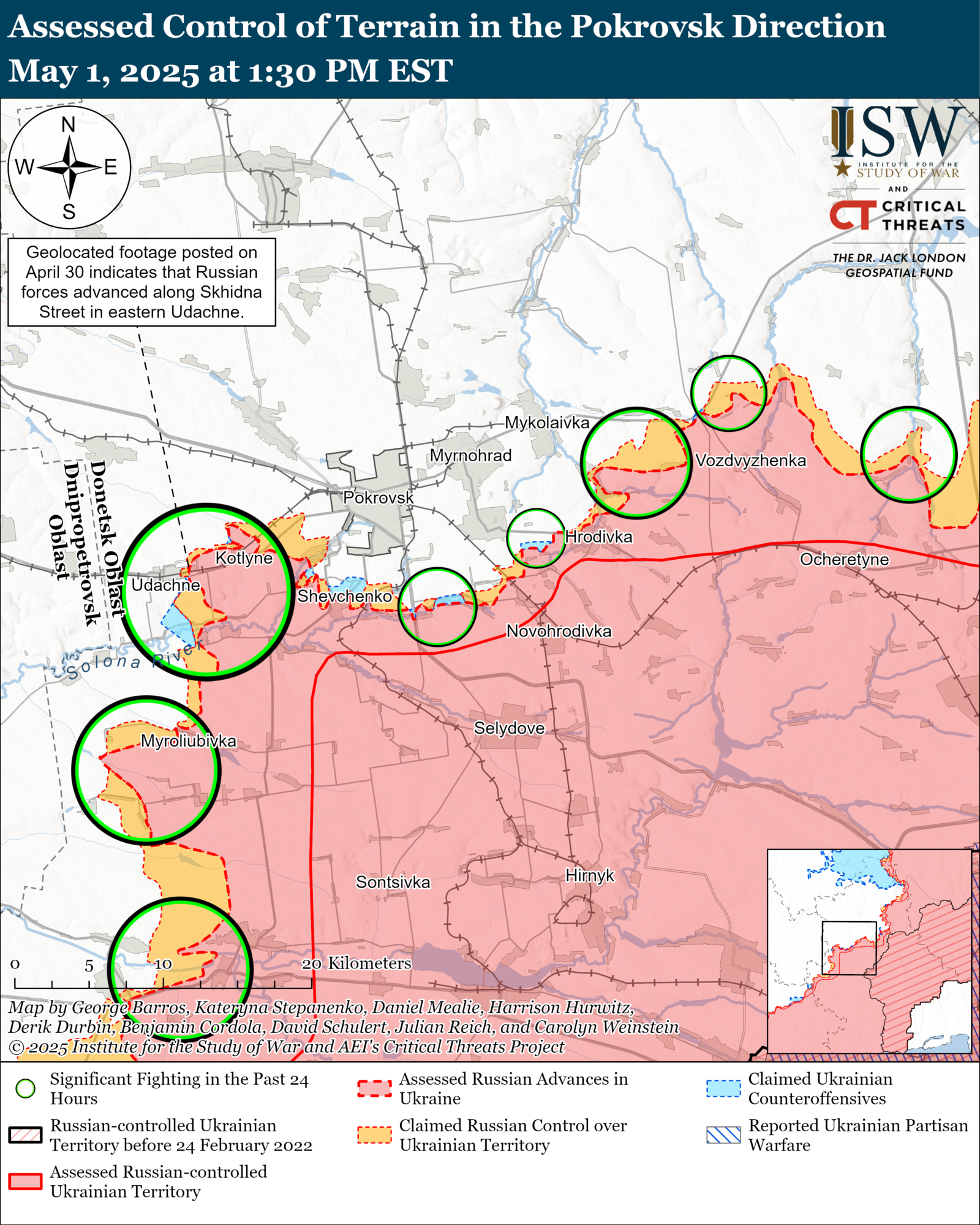 ВСУ сдерживают ползучее наступление армии РФ: в ISW проанализировали текущую ситуацию на фронте. Карта