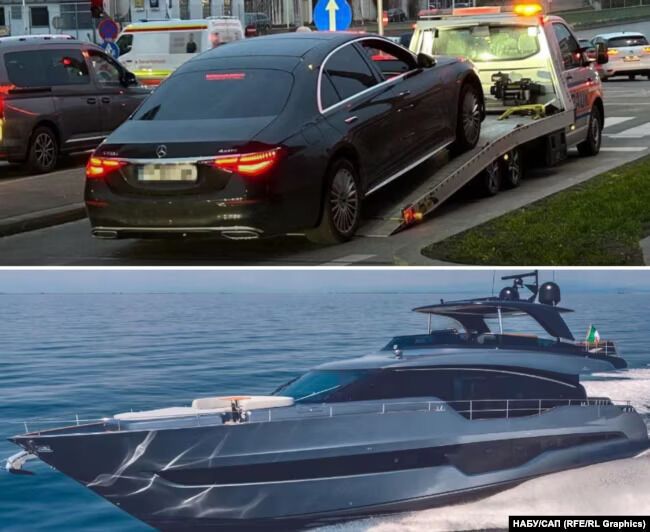Заарештовані авто і яхта Гмиріна