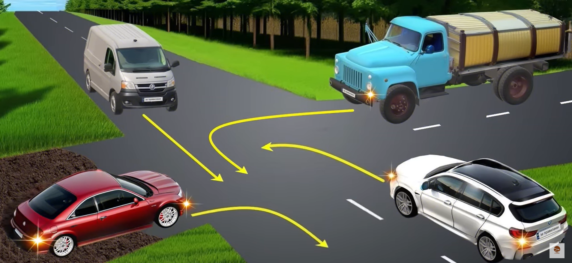 Хто проїде перехрестя третім? Тест із ПДР
