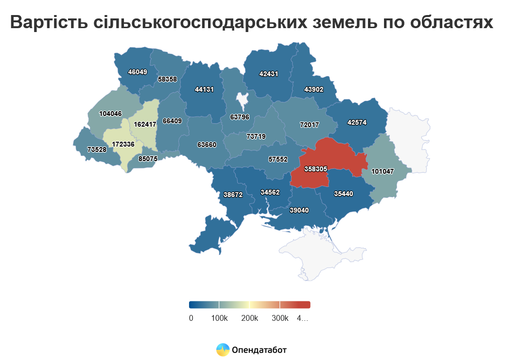 Где в Украине земля стоит больше всего