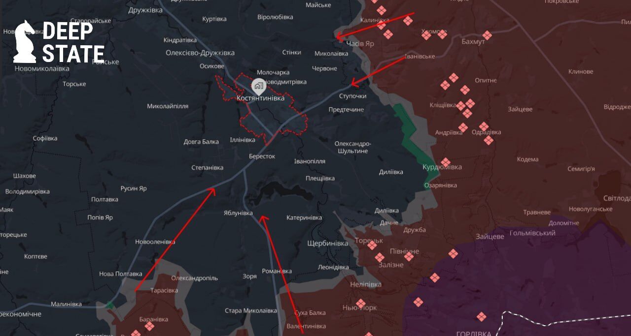 Армія Росії перетворює Костянтинівку на руїну – DeepState