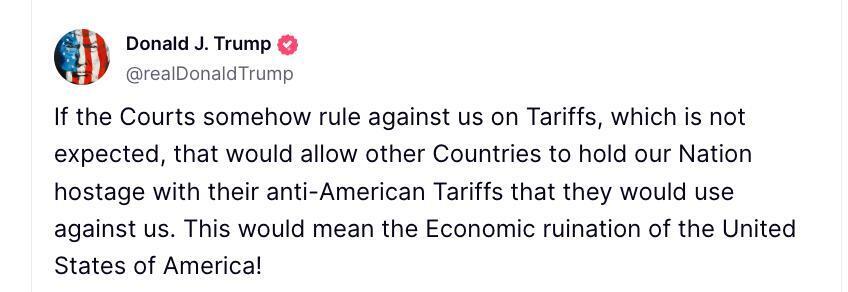 На Америку чекає економічний крах: Трамп пояснив, чому небезпечно скасовувати запроваджені ним мита