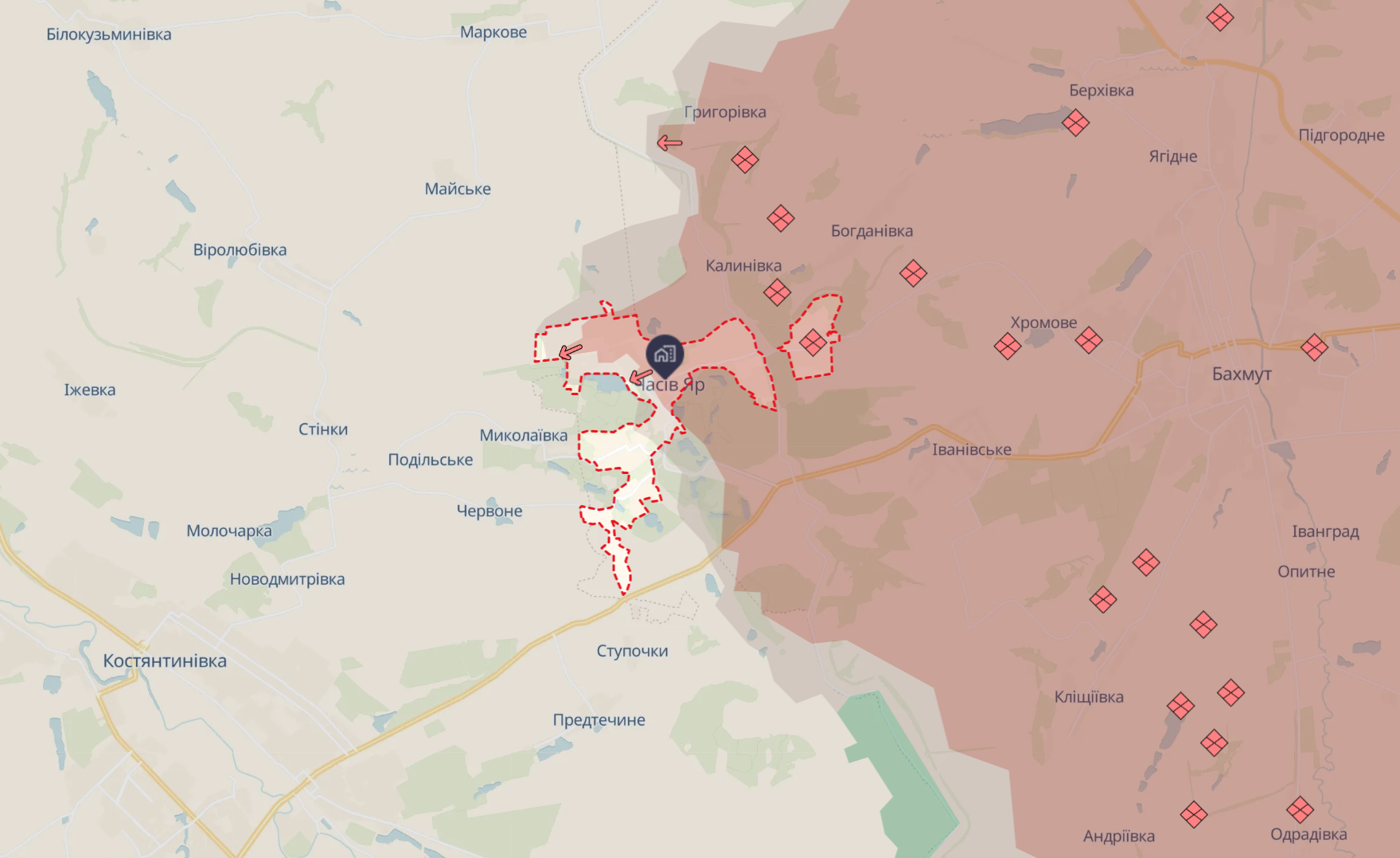 Часів Яр на карті DeepState