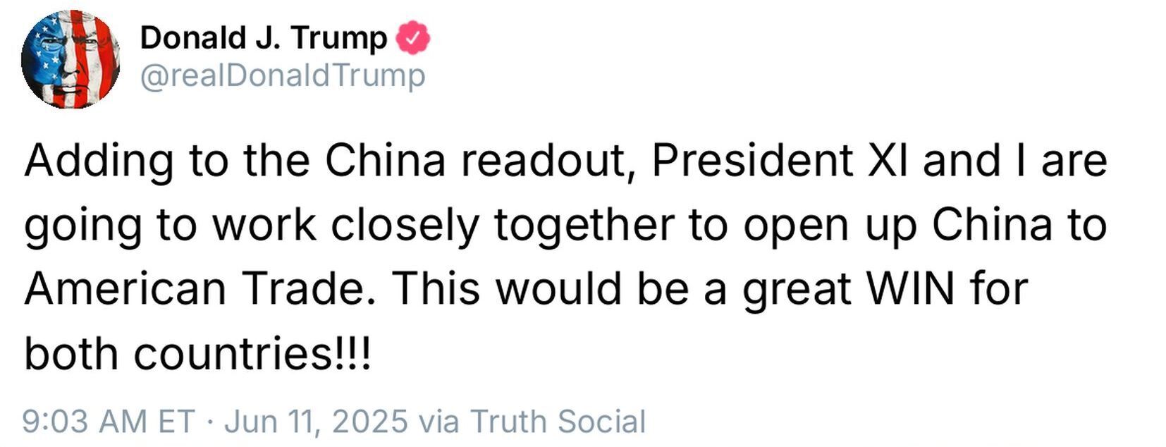 Пост Дональда Трампа про переговори з Сі Цзіньпіном