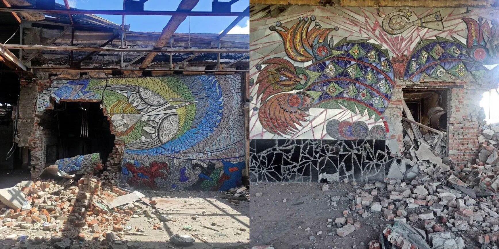 В Киеве воссоздали легендарное мозаичное панно "Боровитер" Аллы Горской, разрушенное оккупантами в Мариуполе. Фото