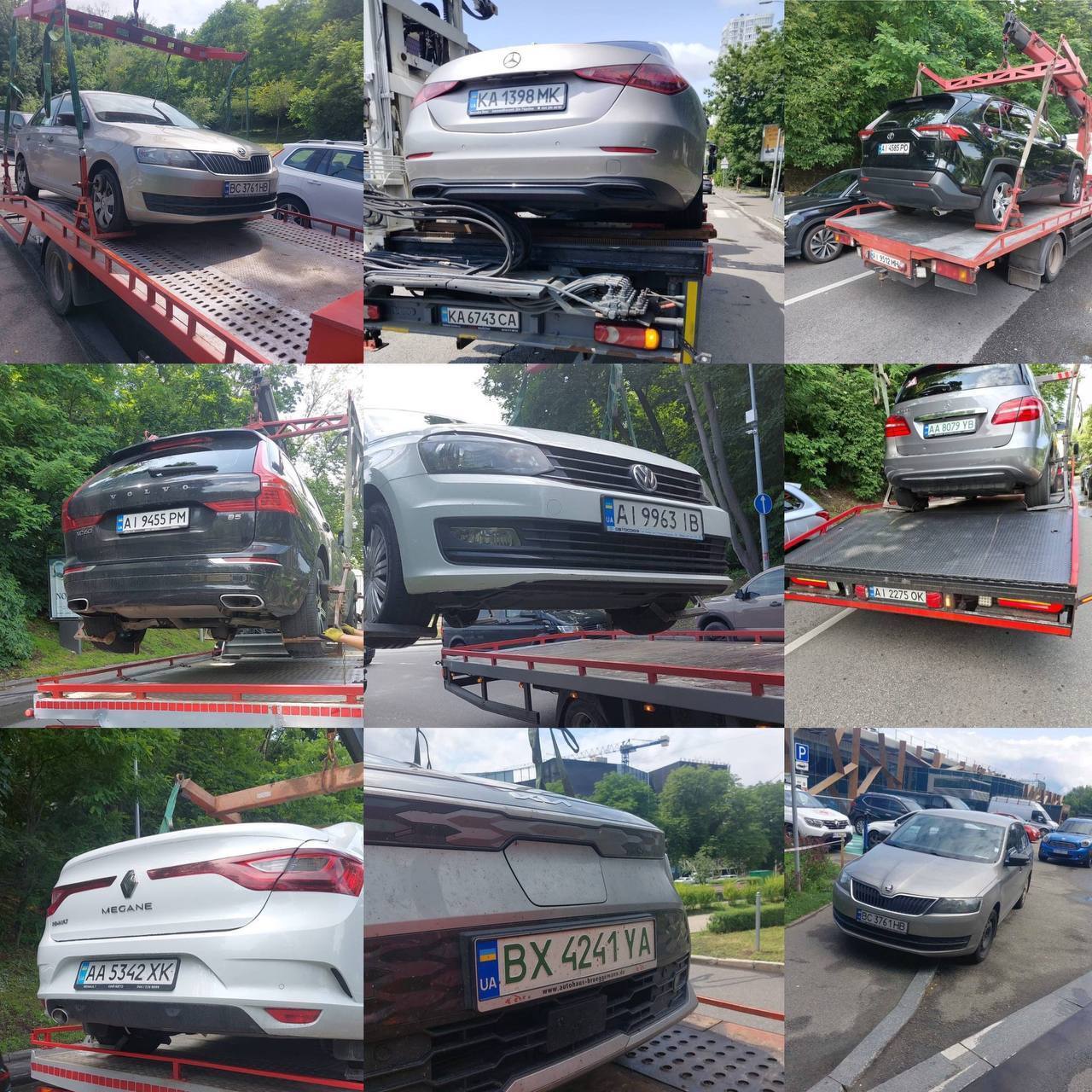 "Забирали всі авто підряд": у Києві евакуатори провели рейд біля бізнес-центру "Парковий". Фото