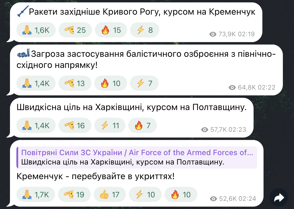 Россия устроила масштабную комбинированную атаку на Кременчуг: есть повреждения. Фото