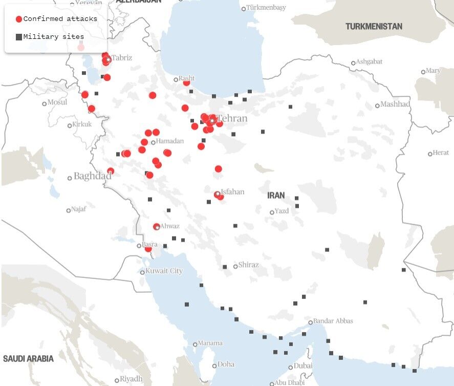 Ізраїль Іран карта