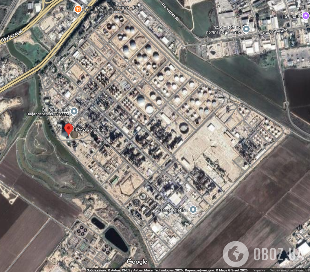 В Хайфе после атаки Ирана остановился нефтеперерабатывающий завод, погибли люди. Фото