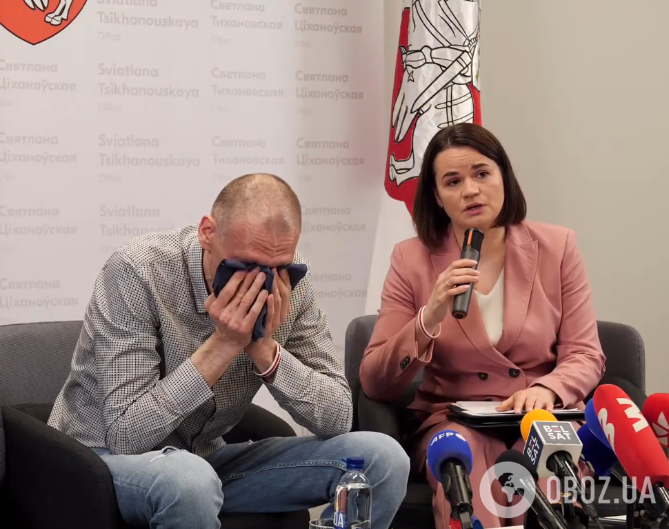 "Ми продовжимо боротьбу з Лукашенком": Тихановський дав першу пресконференцію після звільнення. Відео