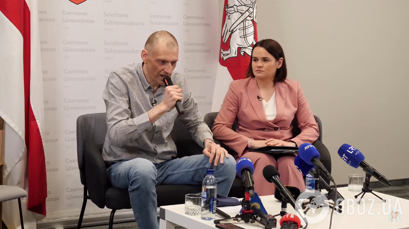 "Ми продовжимо боротьбу з Лукашенком": Тихановський дав першу пресконференцію після звільнення. Відео