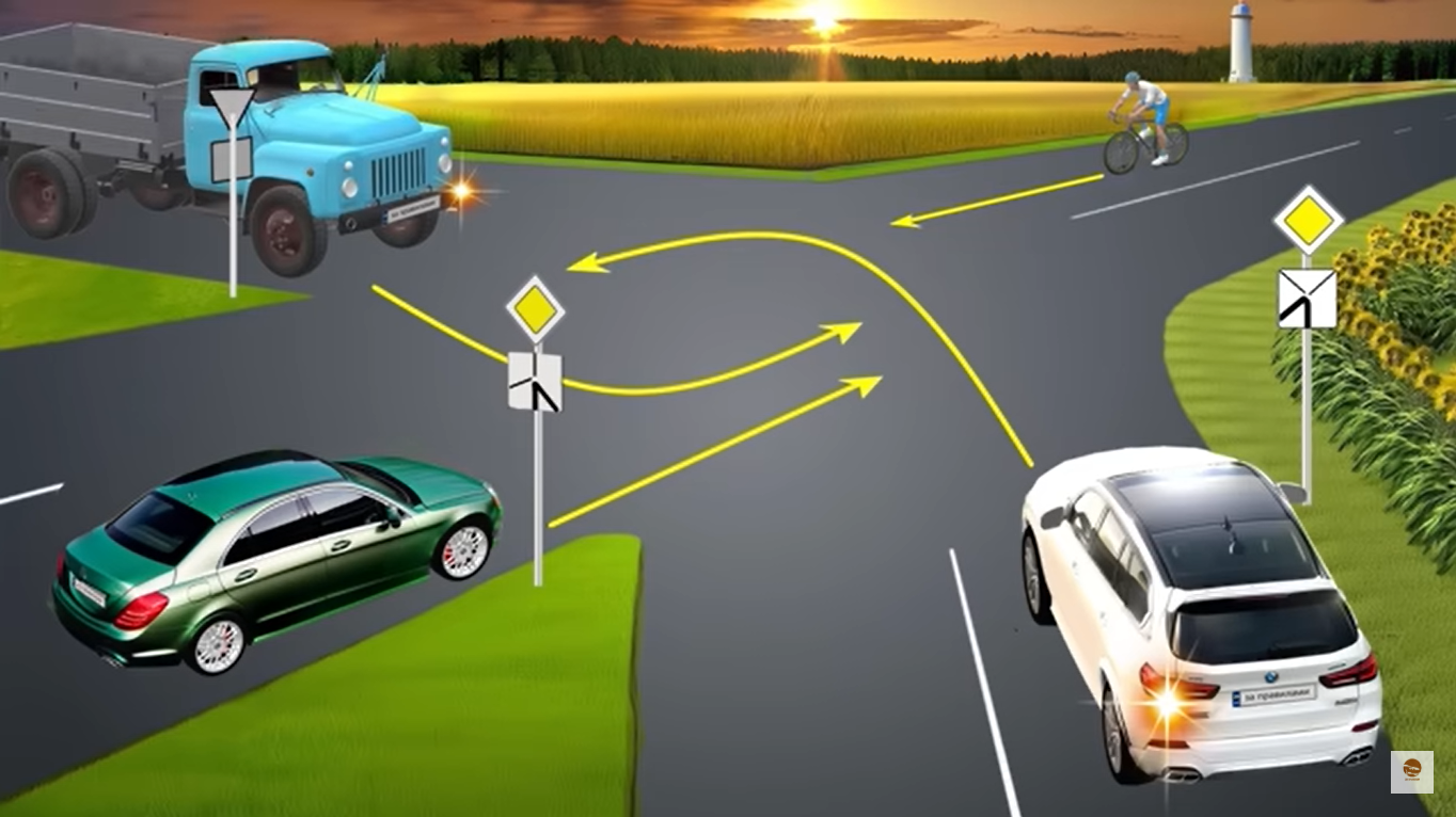Хто проїде перехрестя третім? Тест на знання ПДР