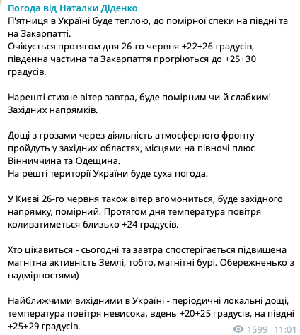 "Наконец-то стихнет ветер": синоптик уточнила прогноз погоды на пятницу в Украине. Карта