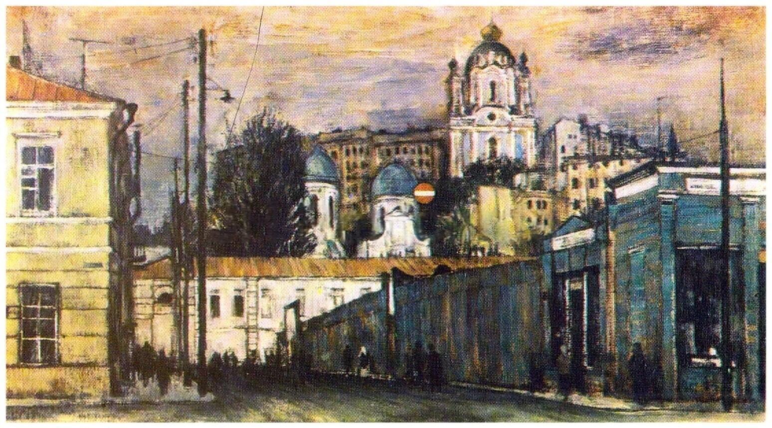 Как выглядел древнейший рынок Киева в 1973 году. Картина немецкого художника
