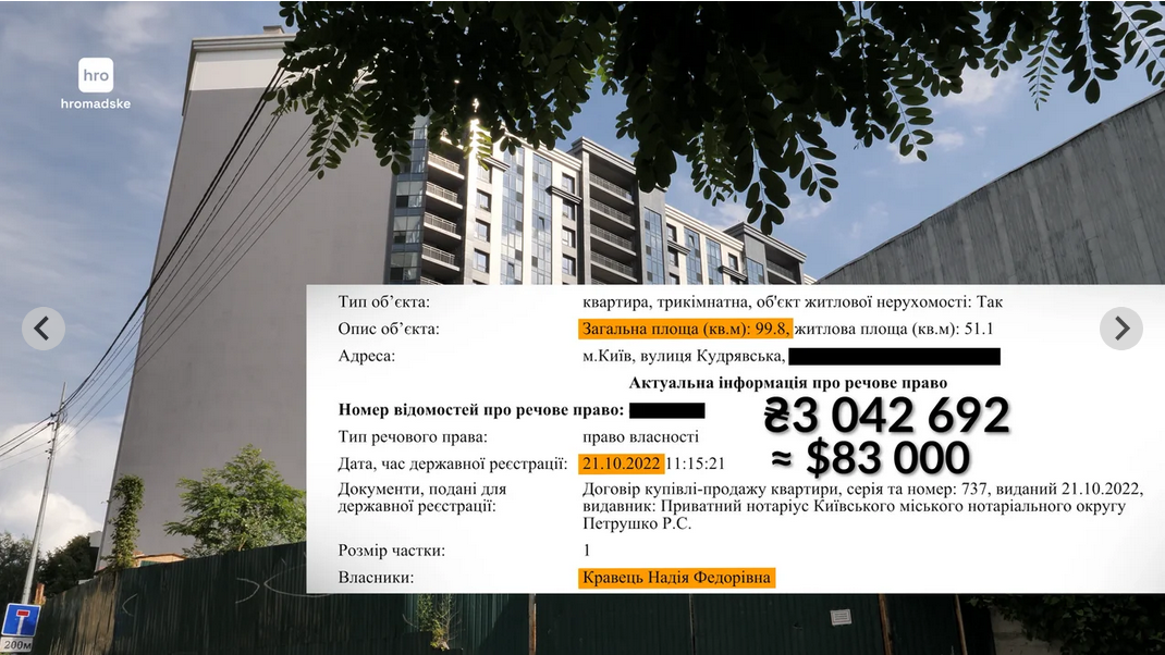 Сколько заплатила за квартиру мать министра юстиции