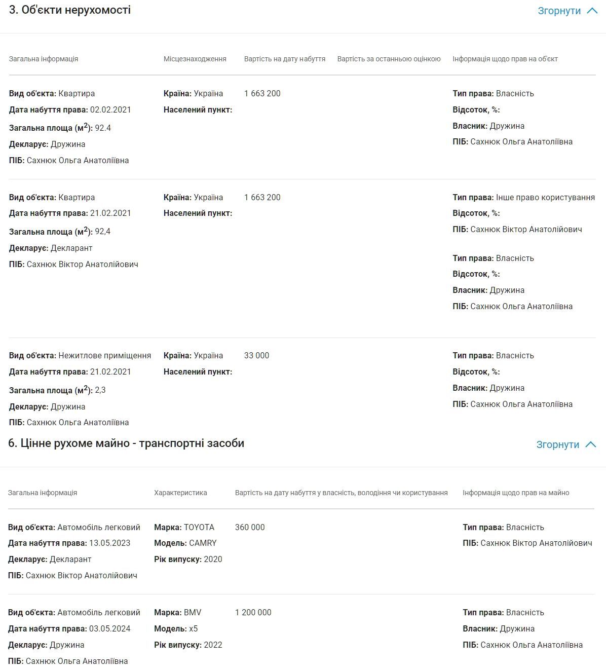 Жена директора столичного филиала ГП "Леса Украины" Сахнюка приобрела две квартиры и BMW X5