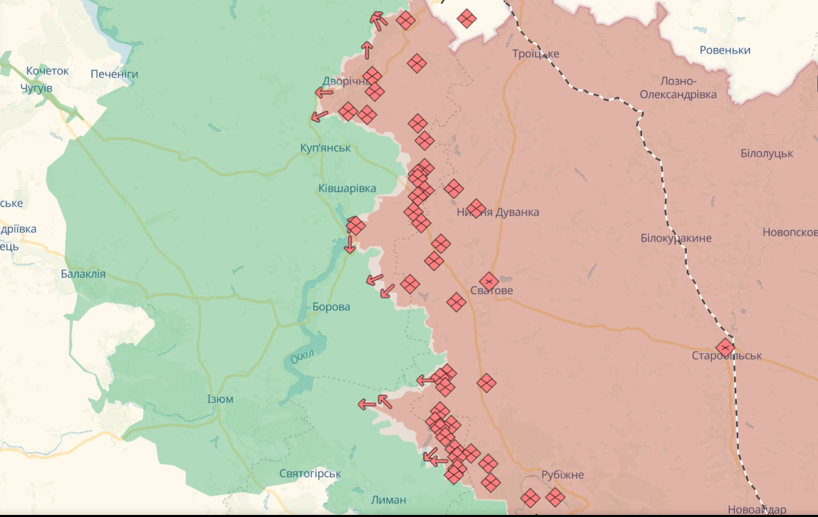 Окупанти намагаються звести переправи через річку Оскіл: військовий пояснив, чи є загроза прориву. Карта