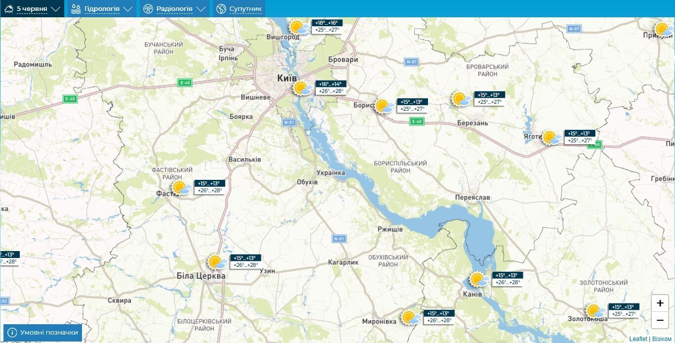 Невелика хмарність та до +28°С: детальний прогноз погоди по Київщині на 5 червня