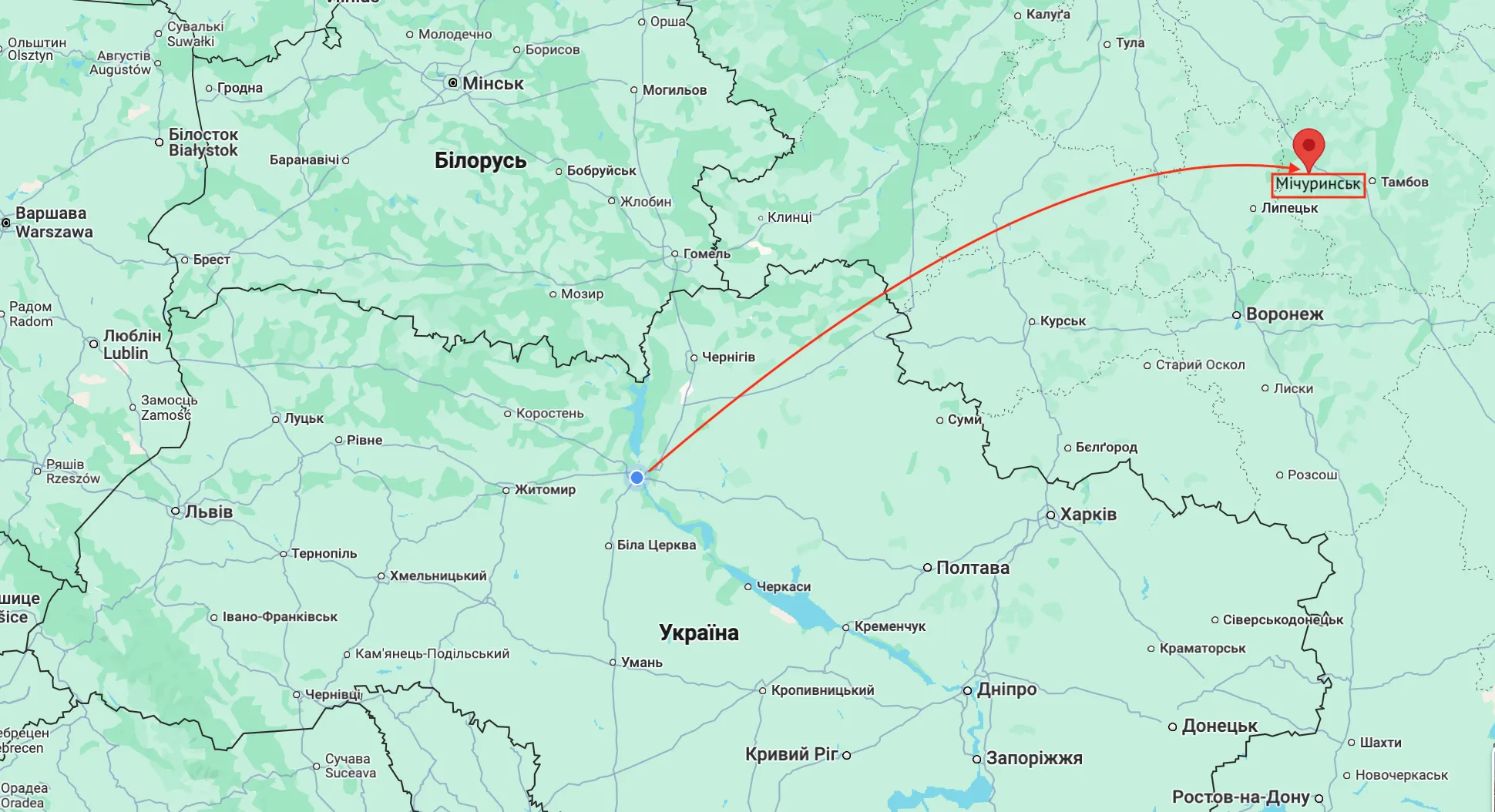Мічурінськ Тамбовської області РФ.