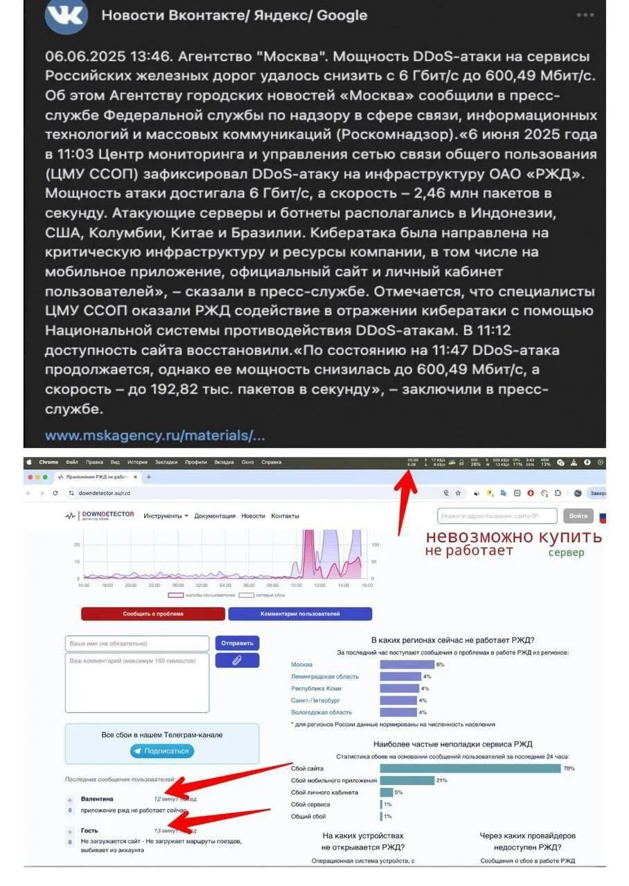 Кіберкорпус ГУР "поклав" сервіси російської залізниці: перші деталі
