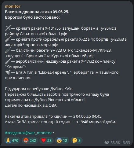 "Небо червоне": Росія запустила десятки "Шахедів" і ракети по Україні, було чутно вибухи. Подробиці