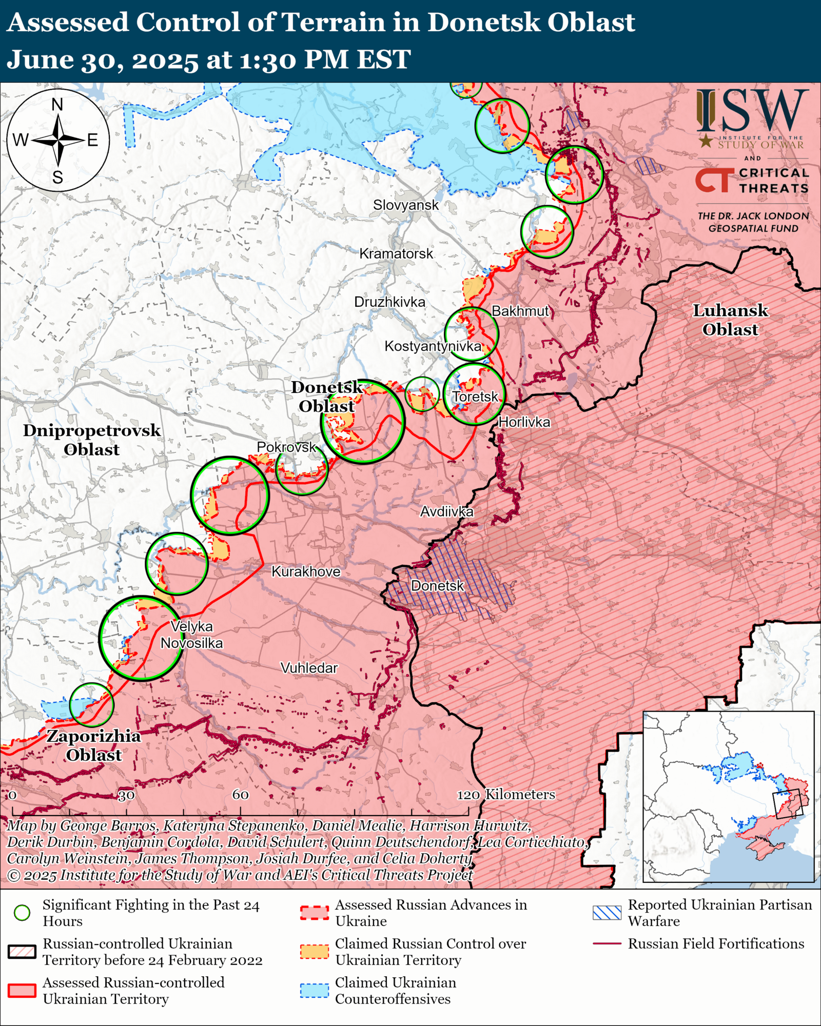 Окупанти просунулися на кількох напрямах фронту:  в ISW оцінили, де найскладніша ситуація. Карта
