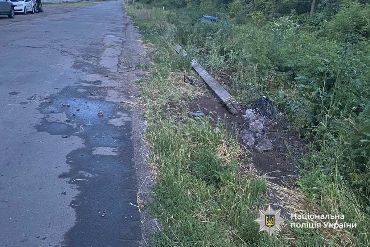 В Черкасской области авто протаранило электроопору и вылетело в кювет: погибла женщина, пострадал мужчина. Фото
