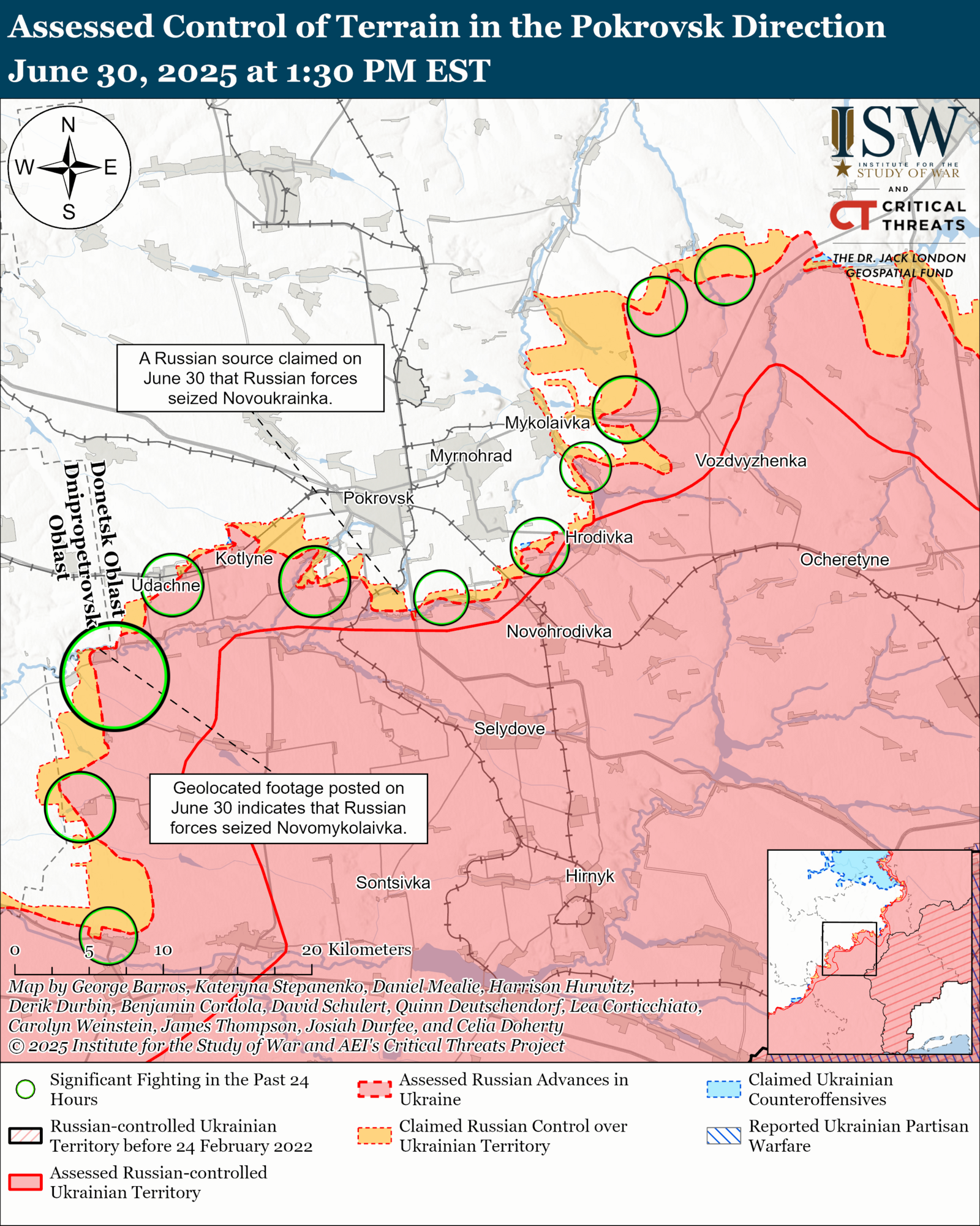 Окупанти просунулися на кількох напрямах фронту:  в ISW оцінили, де найскладніша ситуація. Карта