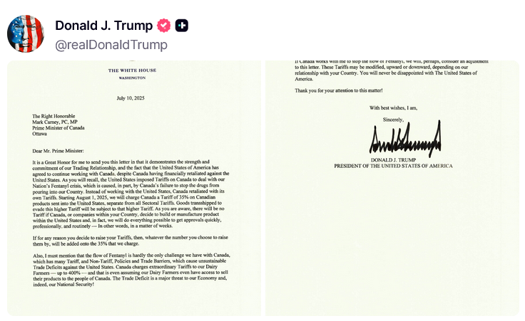 Трамп намекнул, что в будущем пошлины для Канады могут быть снижены